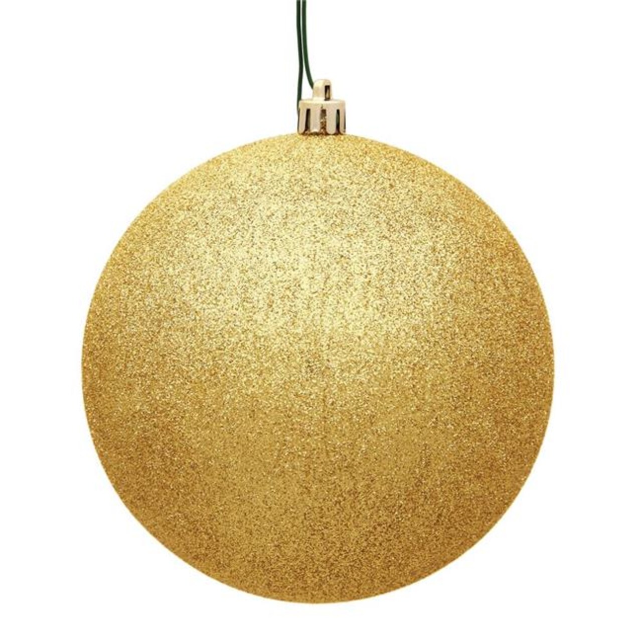 6 in. Honey Gold Glitter Drilled Christmas Ornament Ball - 4 per Bag